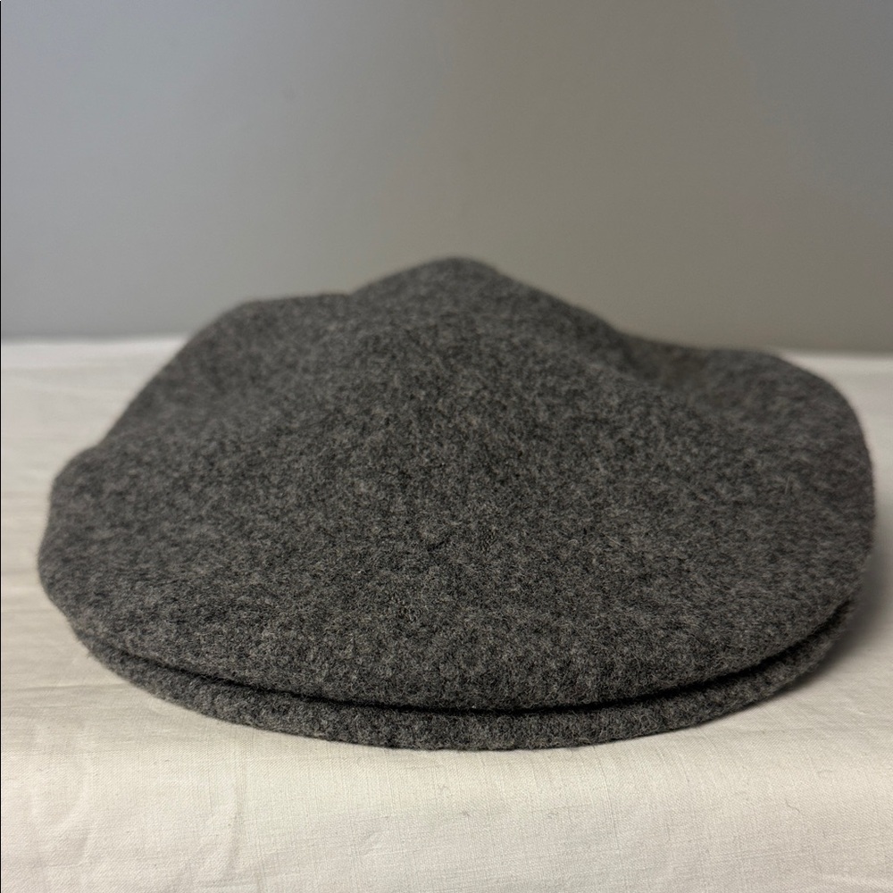 Kangol Grey Wool Flat Cap Hat 100% Pure New Wool Size L